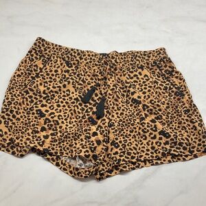 a.n.a High Waist Animal Print Shorts - Brown and Black